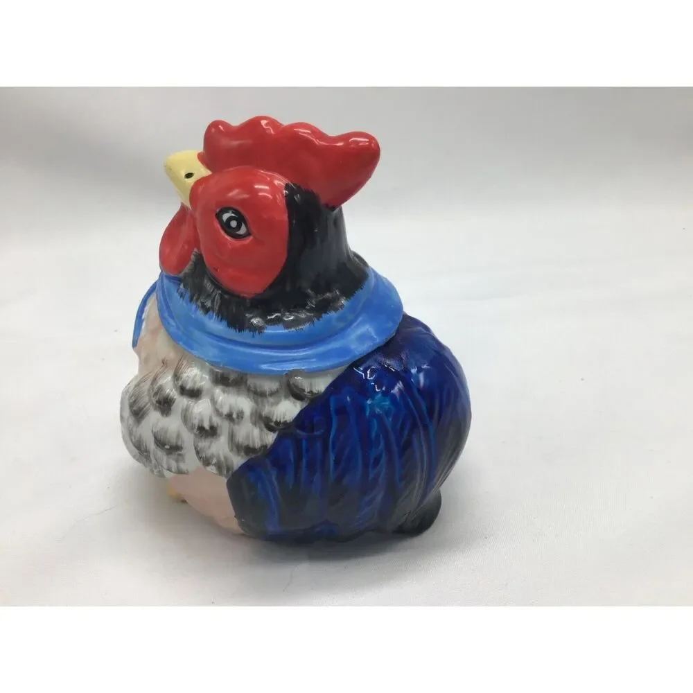 Ceramic Chicken Creamer Sugar Bowl Hand Painted Vintage Cottage Kitchy Farmhouse - Picture 9 of 14